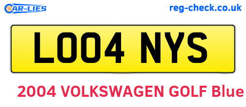 LO04NYS are the vehicle registration plates.