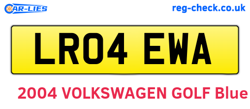 LR04EWA are the vehicle registration plates.