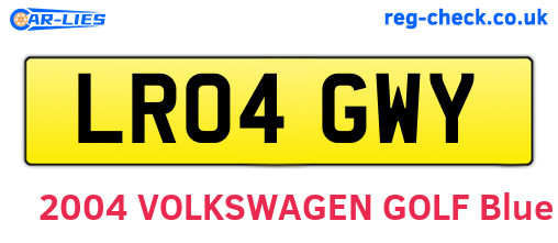 LR04GWY are the vehicle registration plates.