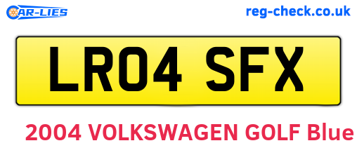 LR04SFX are the vehicle registration plates.