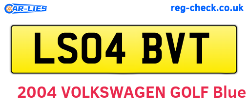 LS04BVT are the vehicle registration plates.