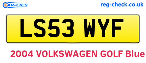 LS53WYF are the vehicle registration plates.