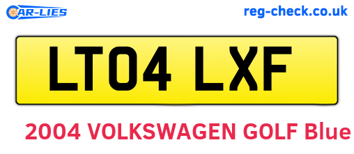LT04LXF are the vehicle registration plates.