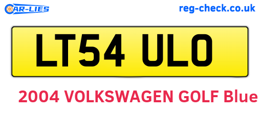 LT54ULO are the vehicle registration plates.