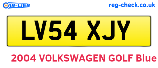 LV54XJY are the vehicle registration plates.