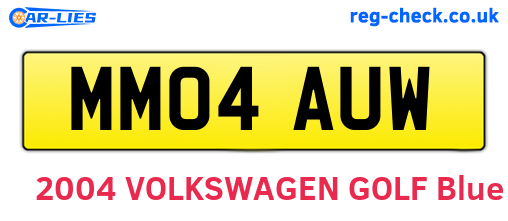 MM04AUW are the vehicle registration plates.