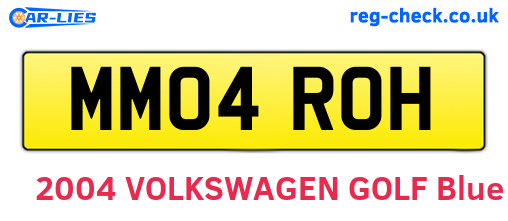 MM04ROH are the vehicle registration plates.