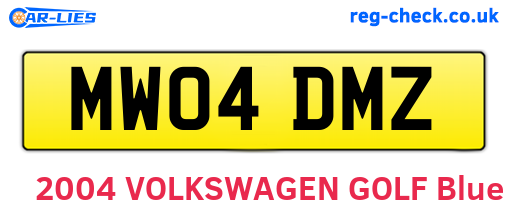 MW04DMZ are the vehicle registration plates.
