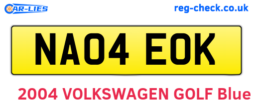 NA04EOK are the vehicle registration plates.