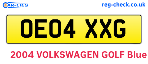 OE04XXG are the vehicle registration plates.