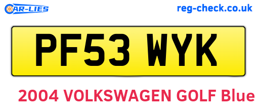 PF53WYK are the vehicle registration plates.