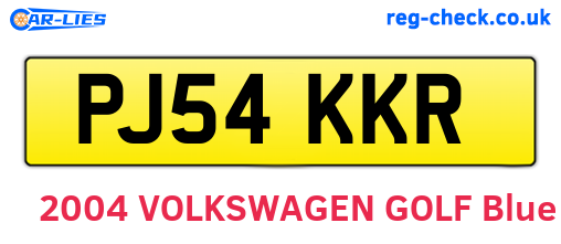 PJ54KKR are the vehicle registration plates.