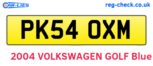PK54OXM are the vehicle registration plates.