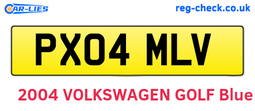 PX04MLV are the vehicle registration plates.