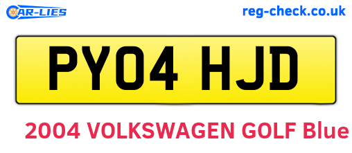 PY04HJD are the vehicle registration plates.