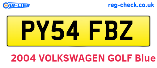 PY54FBZ are the vehicle registration plates.