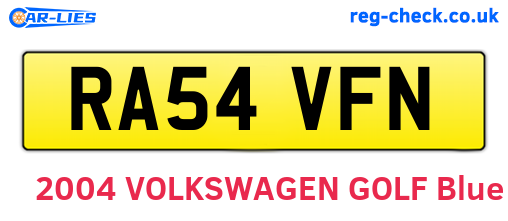 RA54VFN are the vehicle registration plates.