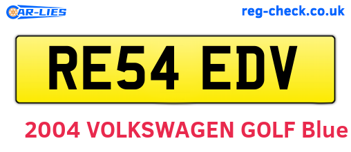 RE54EDV are the vehicle registration plates.