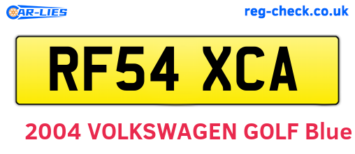 RF54XCA are the vehicle registration plates.