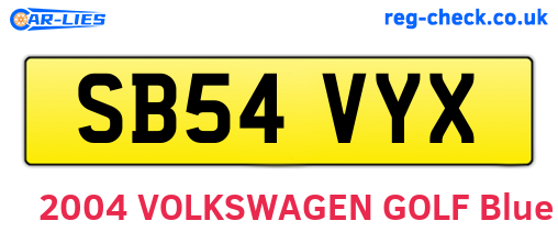SB54VYX are the vehicle registration plates.