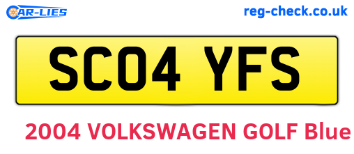 SC04YFS are the vehicle registration plates.