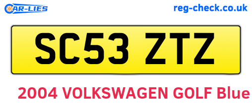 SC53ZTZ are the vehicle registration plates.