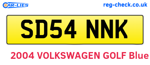 SD54NNK are the vehicle registration plates.