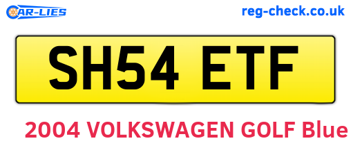 SH54ETF are the vehicle registration plates.
