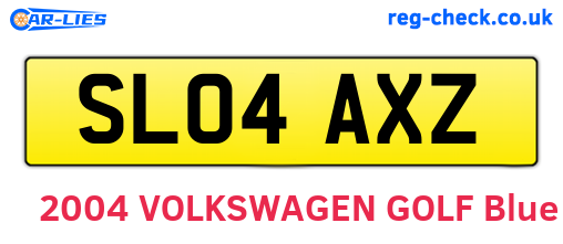 SL04AXZ are the vehicle registration plates.