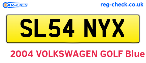 SL54NYX are the vehicle registration plates.