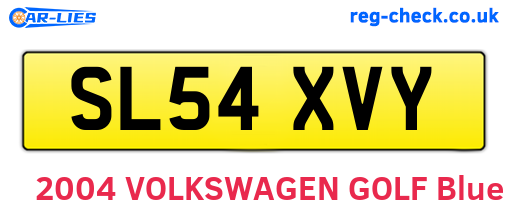 SL54XVY are the vehicle registration plates.