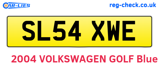 SL54XWE are the vehicle registration plates.