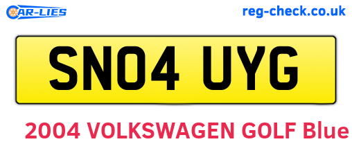 SN04UYG are the vehicle registration plates.