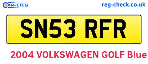 SN53RFR are the vehicle registration plates.
