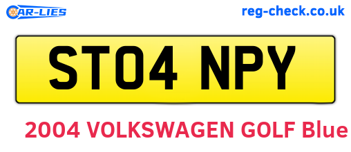 ST04NPY are the vehicle registration plates.
