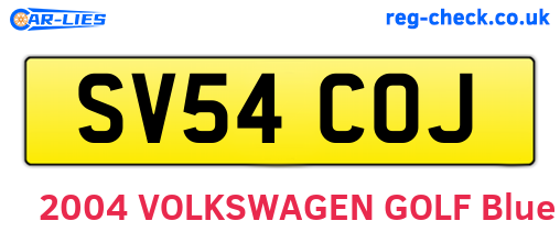 SV54COJ are the vehicle registration plates.