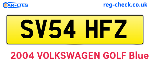 SV54HFZ are the vehicle registration plates.