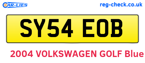 SY54EOB are the vehicle registration plates.