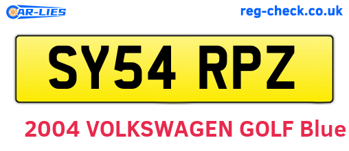 SY54RPZ are the vehicle registration plates.