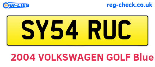 SY54RUC are the vehicle registration plates.