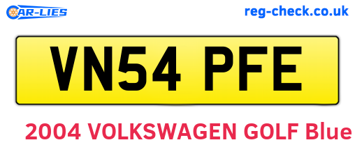 VN54PFE are the vehicle registration plates.