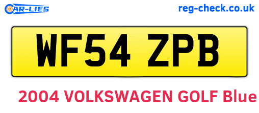 WF54ZPB are the vehicle registration plates.