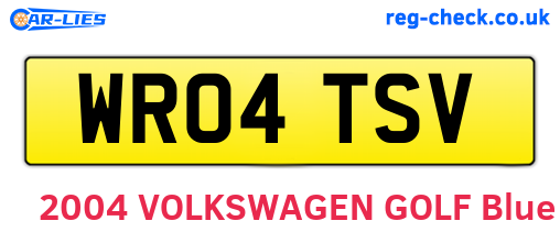 WR04TSV are the vehicle registration plates.
