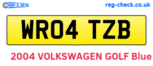 WR04TZB are the vehicle registration plates.