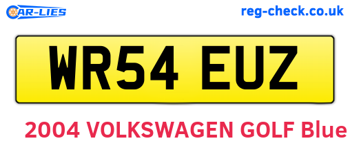 WR54EUZ are the vehicle registration plates.