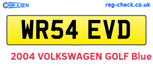 WR54EVD are the vehicle registration plates.