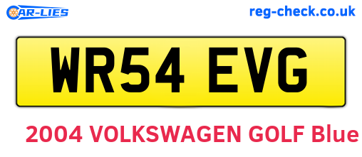 WR54EVG are the vehicle registration plates.