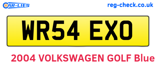 WR54EXO are the vehicle registration plates.