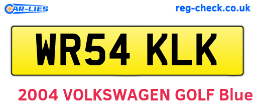 WR54KLK are the vehicle registration plates.
