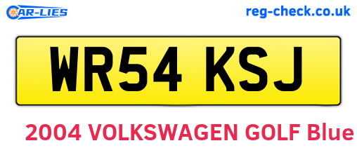 WR54KSJ are the vehicle registration plates.